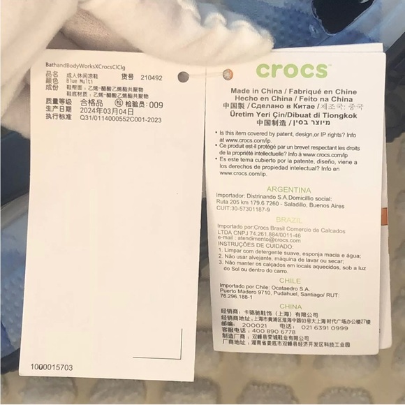 Bath & Body Works X Crocs SCENTED Classic Gingham Clog W/8 M/6 - Picture 6 of 7